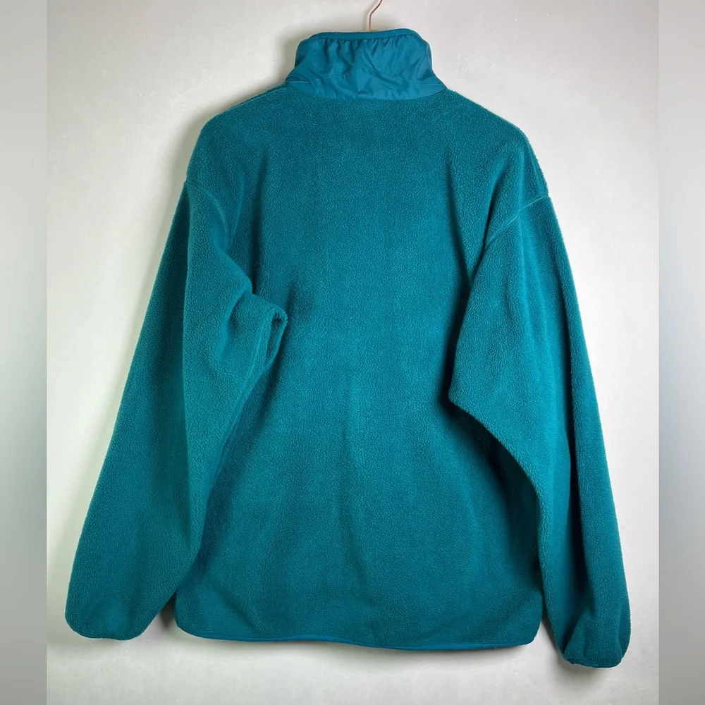 Vintage Patagonia Men Teal Fleece Jacket 90s Full Zip Synchilla Made in USA XXL - Picture 6 of 10